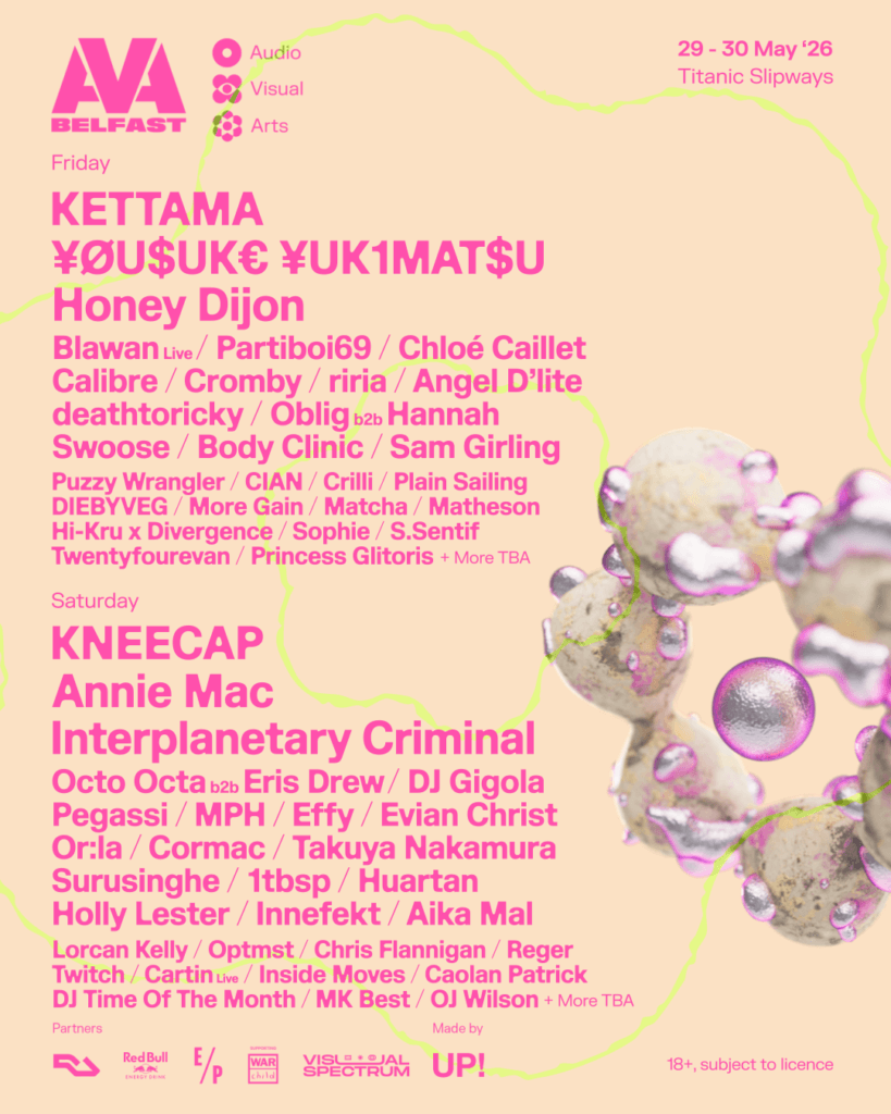 AVA Belfast 2026, day-by-day lineup of multiple artists.